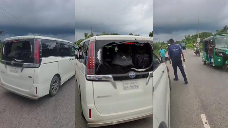 গোলাপগঞ্জে সারজিস আলমের গাড়িতে হামলা
